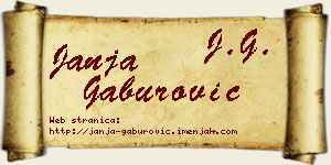 Janja Gaburović vizit kartica